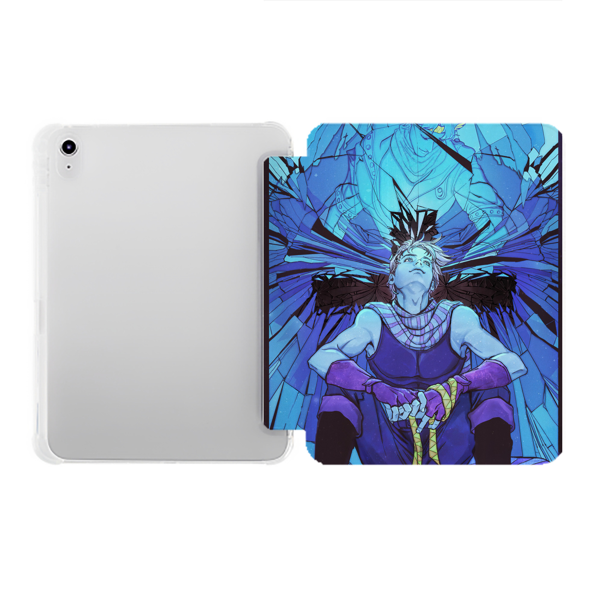 （画像用） ジョジョの奇妙な冒険 JoJo's Bizarre Adventure IPad ケース ペン収納付き 三つ折りスタンド PUレザー×シリコン 対応機種9.5/10.5/10.9インチ